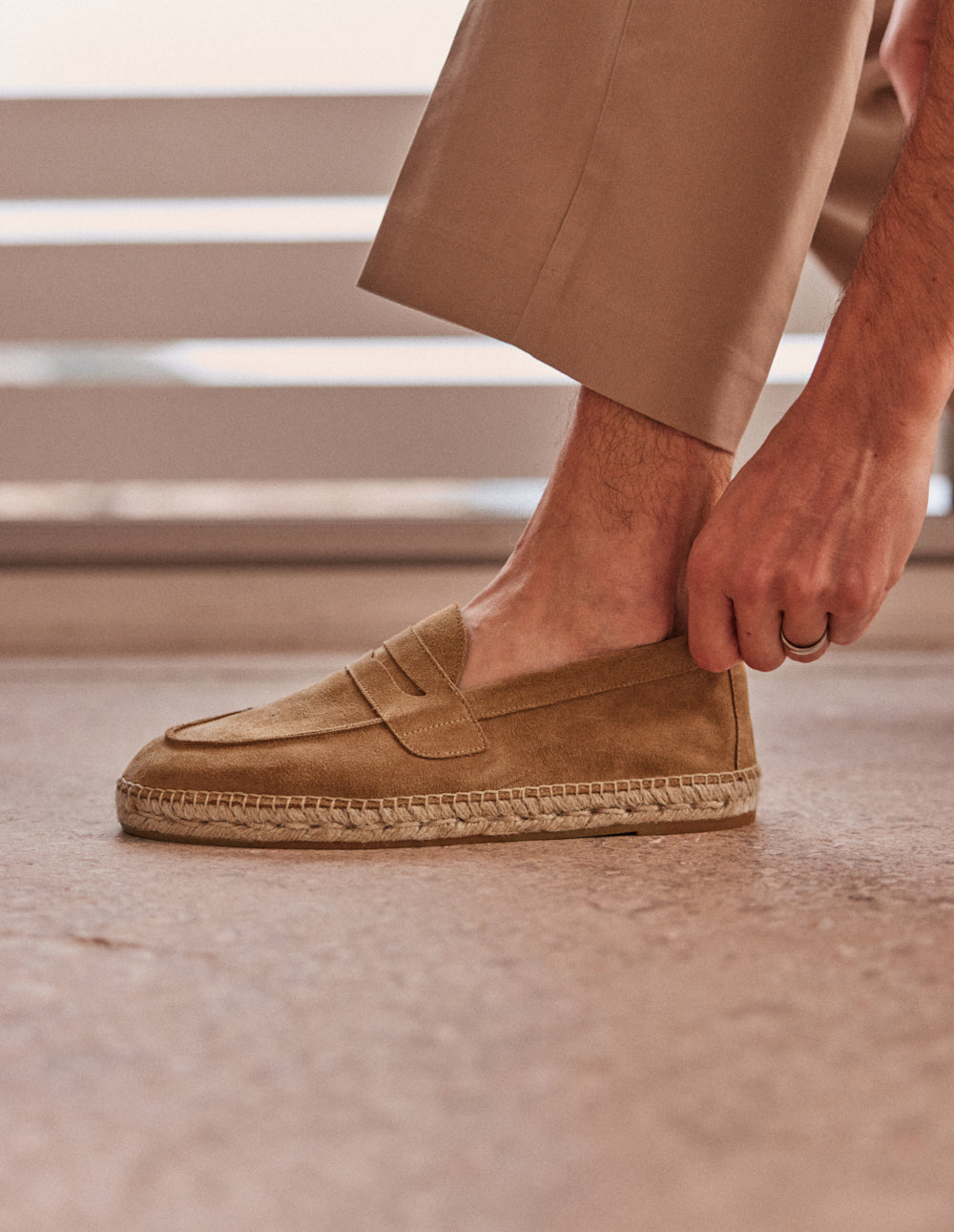 Espadrilles Roméo - Suède taupe
