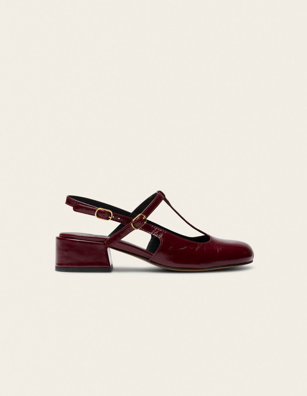 Escarpins Ryla - Cuir plissé verni bordeaux