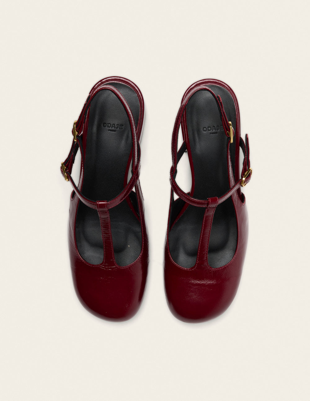 Escarpins Ryla - Cuir plissé verni bordeaux