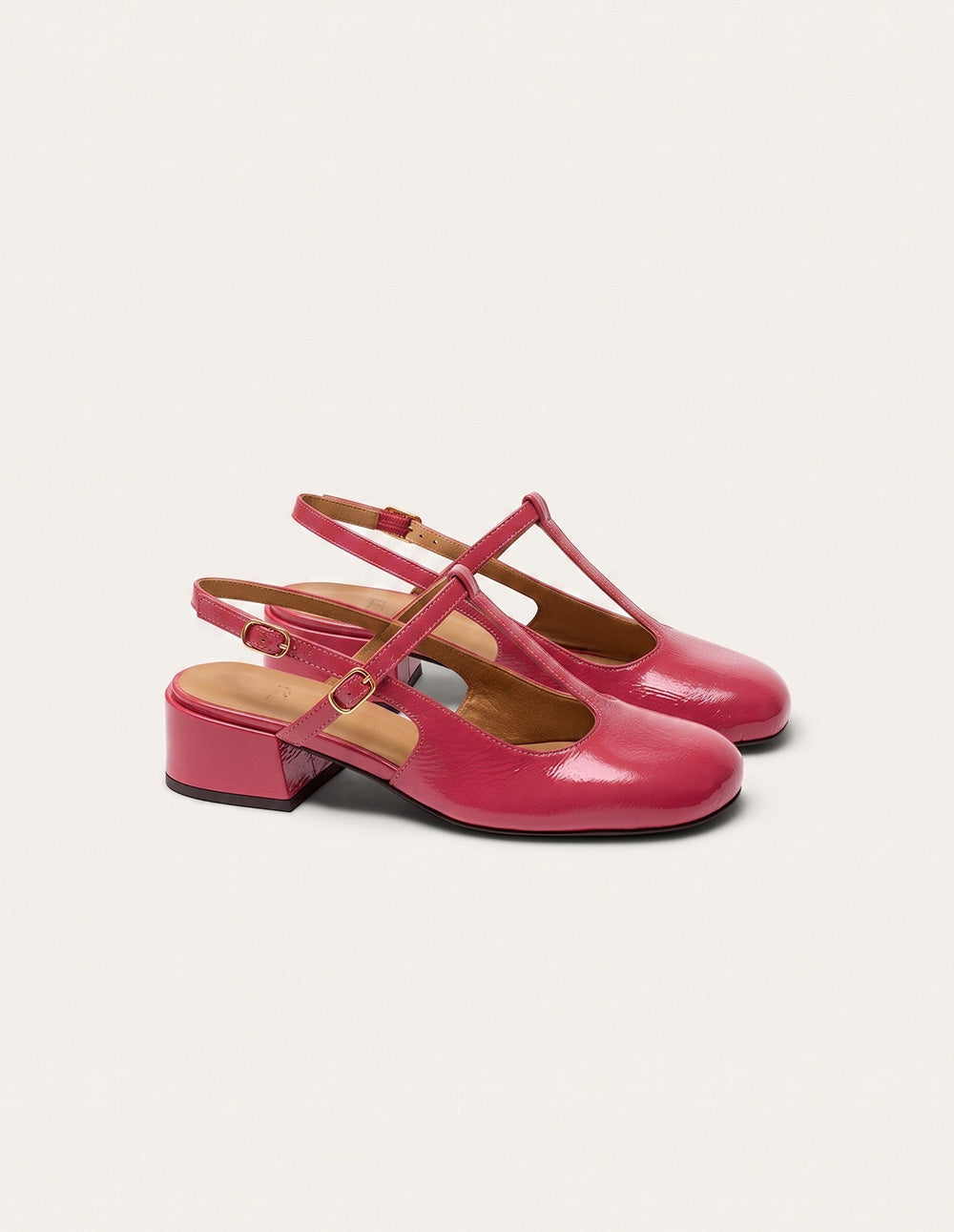 Ryla pumps - Pink patent pleated leather