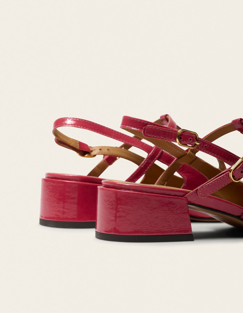 Ryla pumps - Pink patent pleated leather