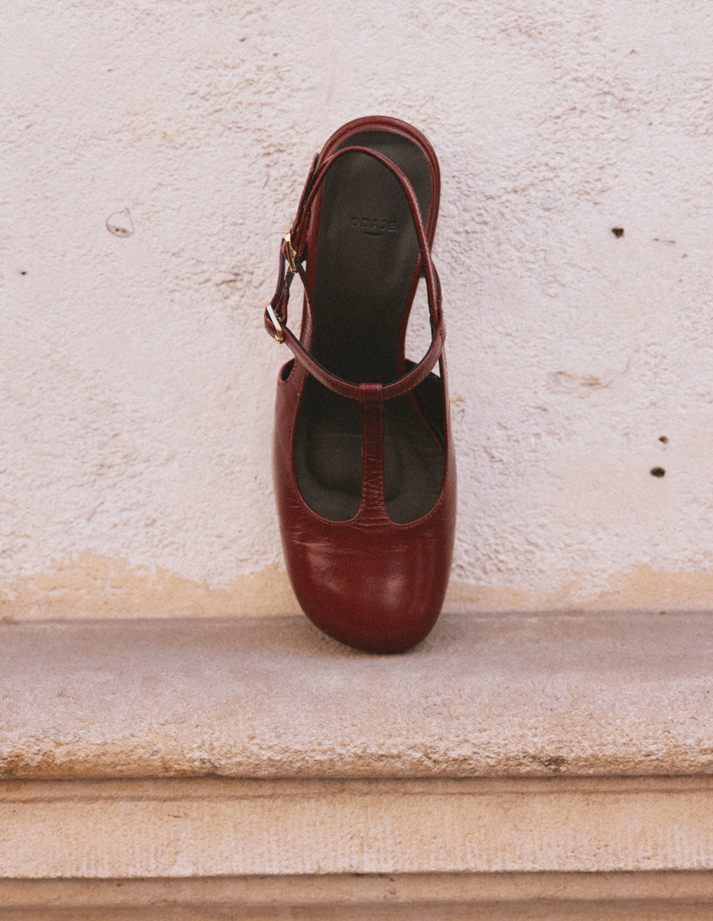 Escarpins Ryla - Cuir plissé verni bordeaux