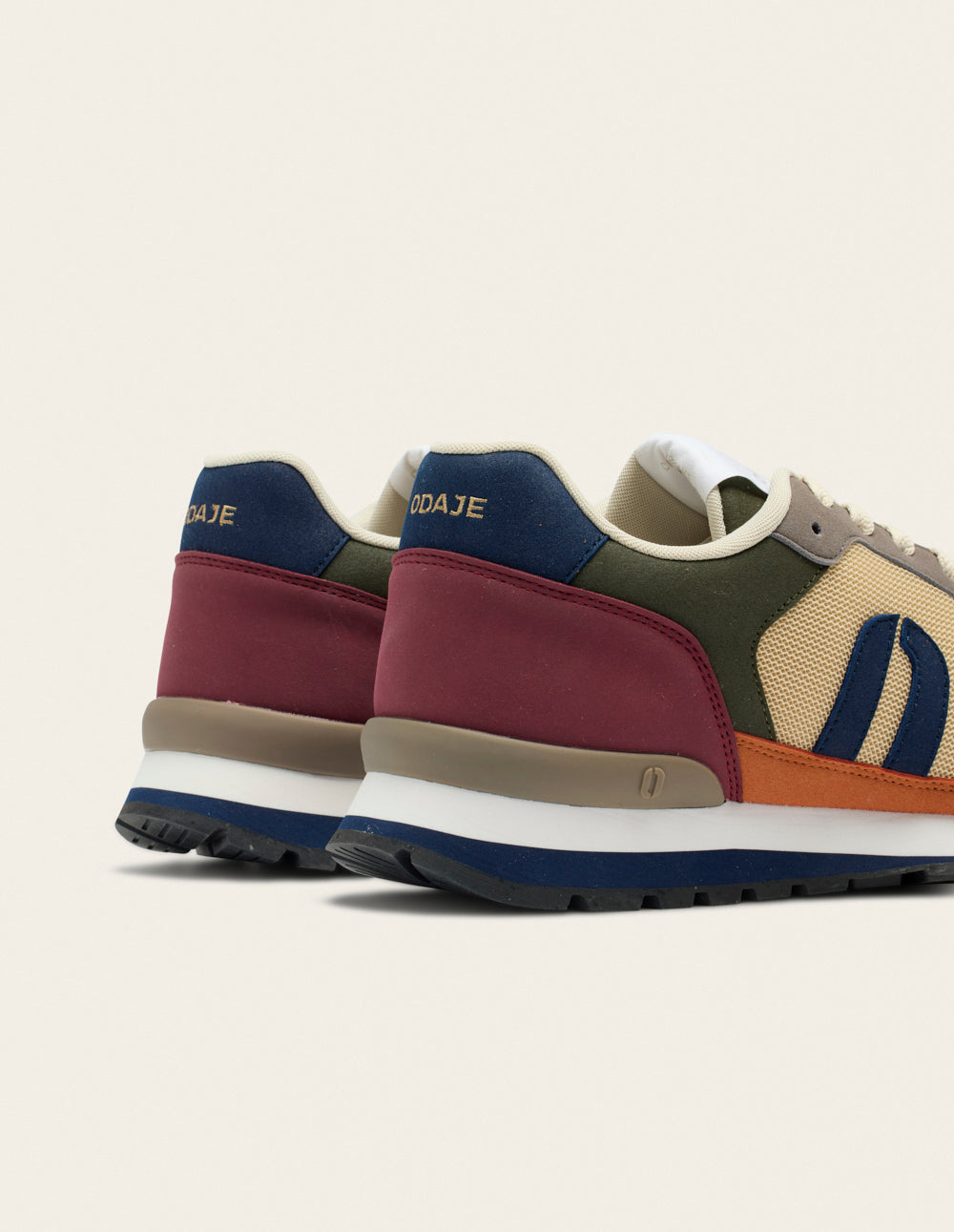Adrien low-top trainers - Khaki ecru gray