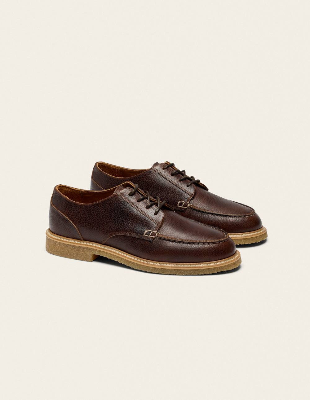 Derbies Alwin - Cuir pull-up grainé marron