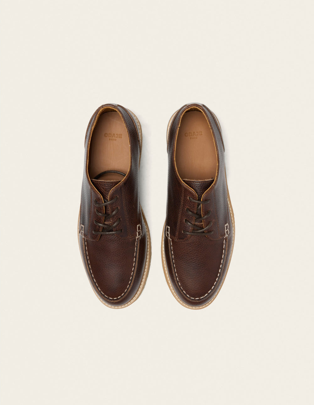 Derbies Alwin - Cuir pull-up grainé marron