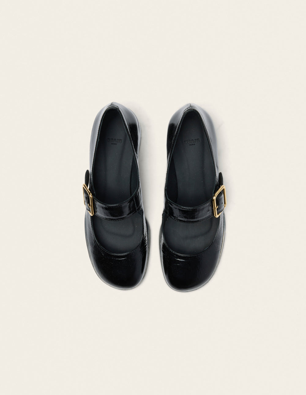 Escarpins Amari - Cuir plissé verni noir