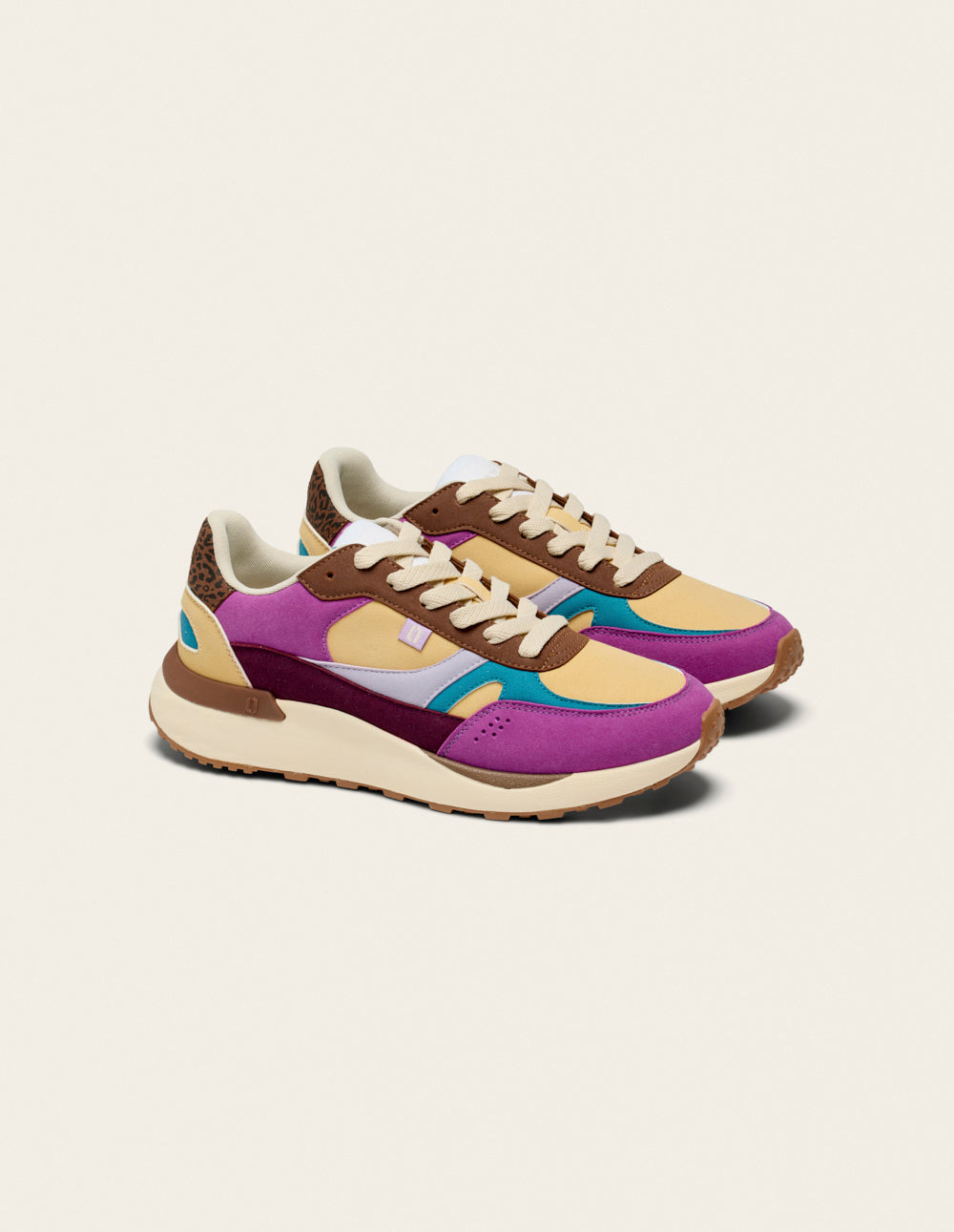 Baskets basses Anaelle - Violet turquoise beige