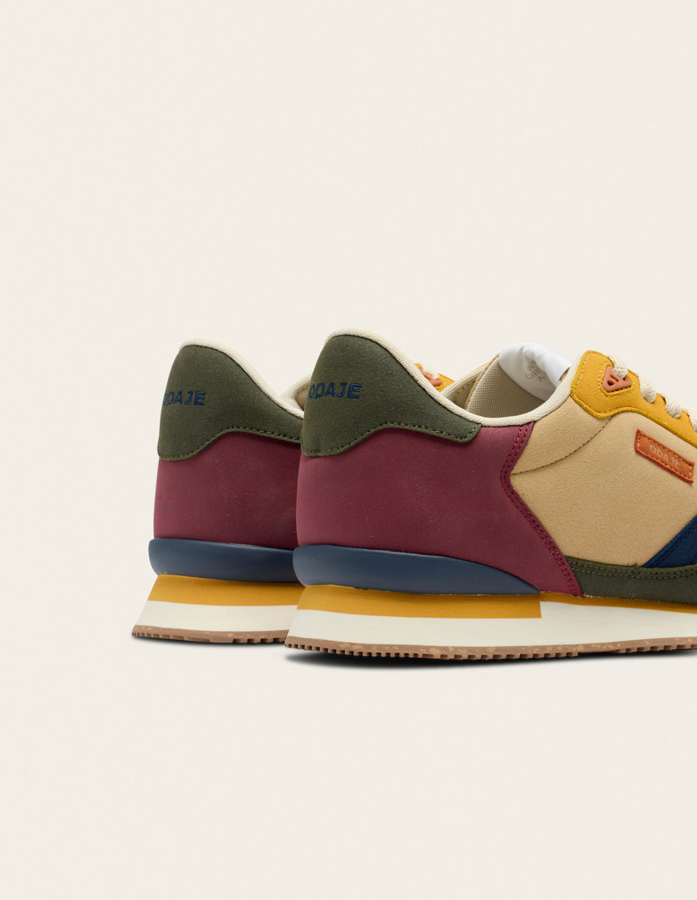 André low-top trainers - Khaki burgundy mustard
