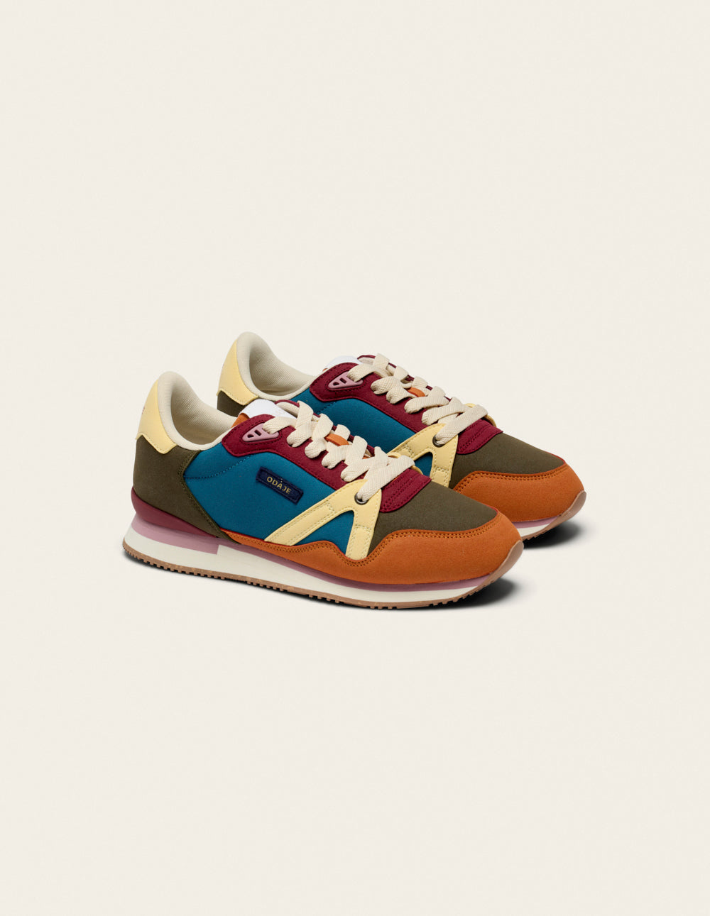 Baskets basses Andrée - Brique kaki bordeaux