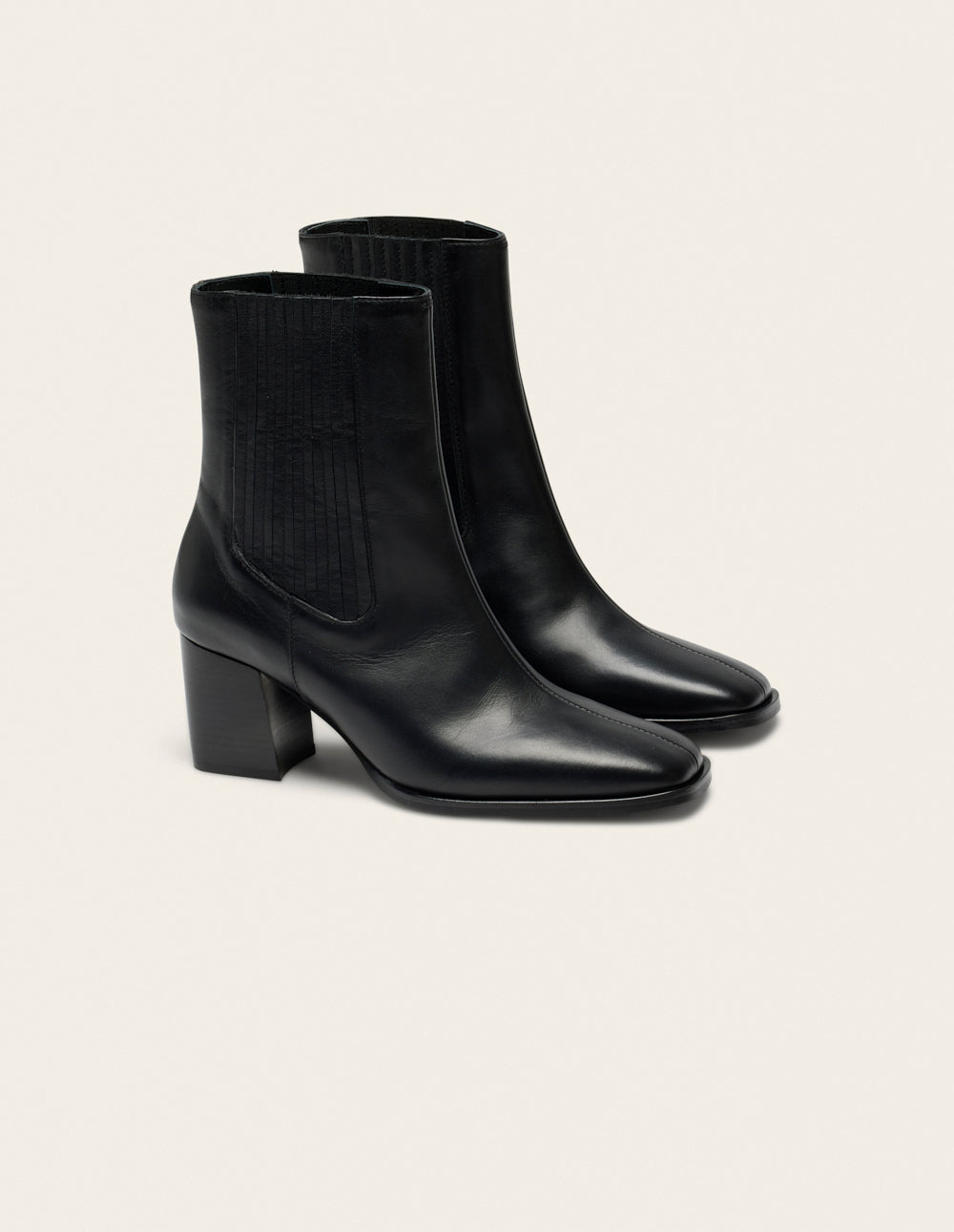 Divo Heeled Ankle Boots - Black Leather
