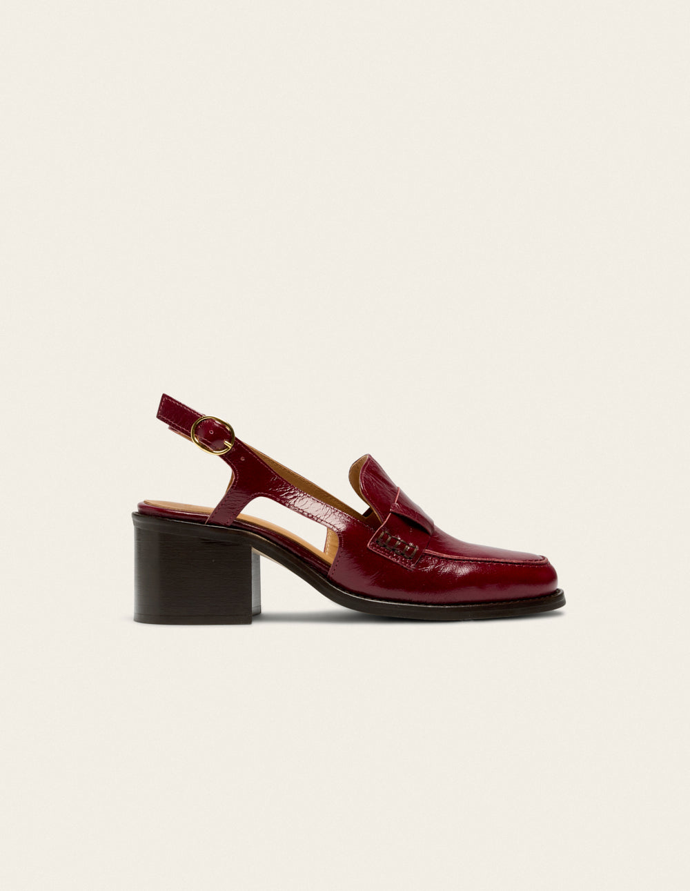 Elyra pumps - Burgundy pleated patent leather
