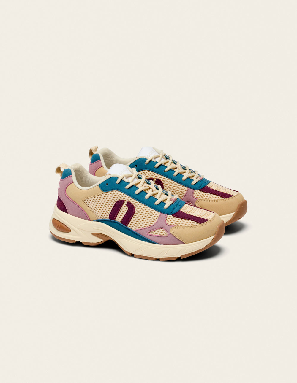 Maé low-top trainers - Beige ecru plum