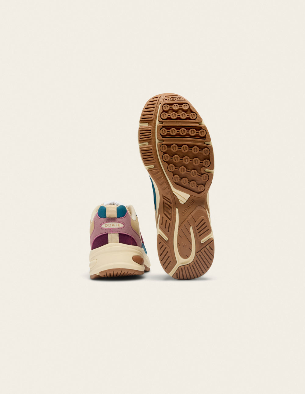 Maé low-top trainers - Beige ecru plum