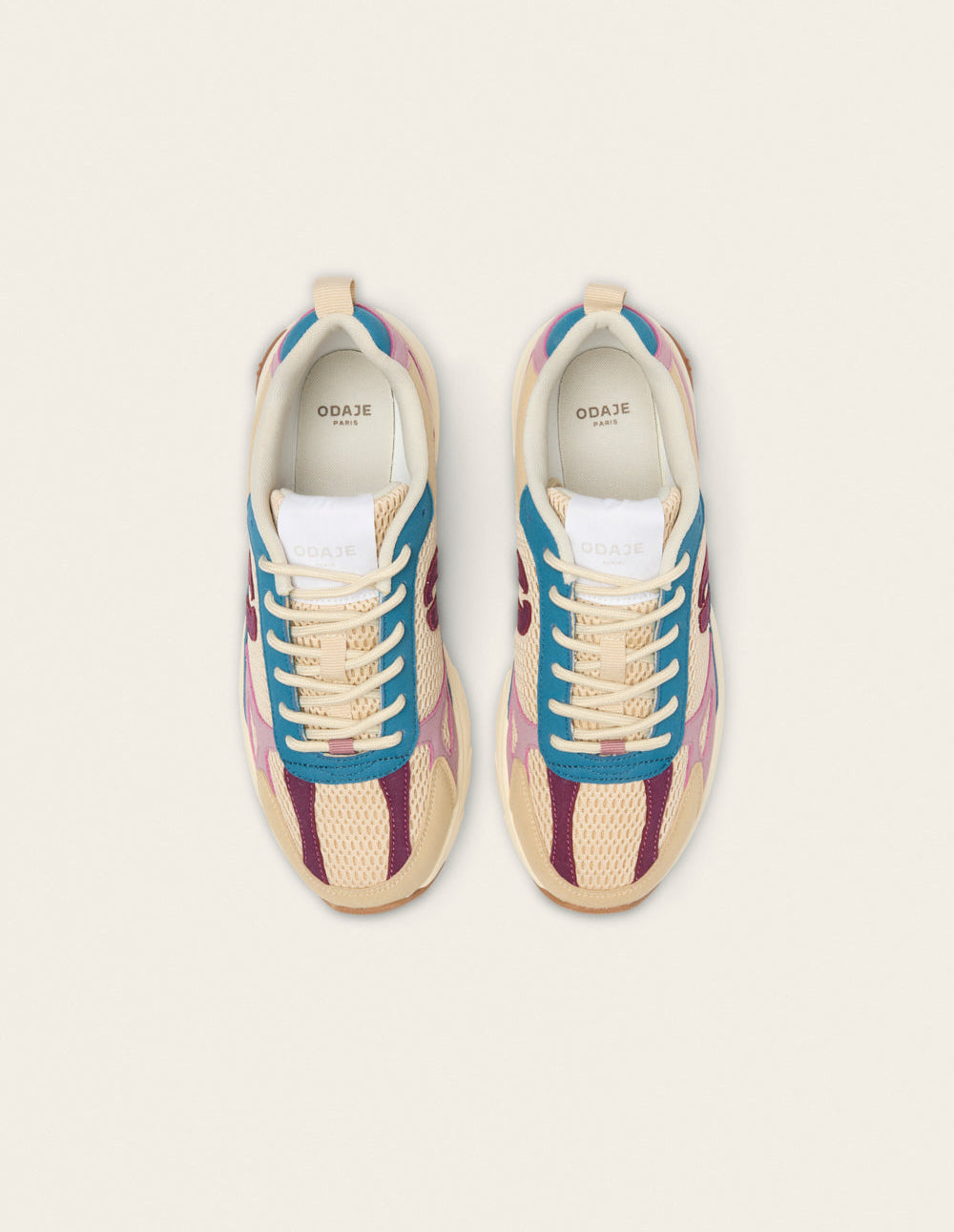 Maé low-top trainers - Beige ecru plum