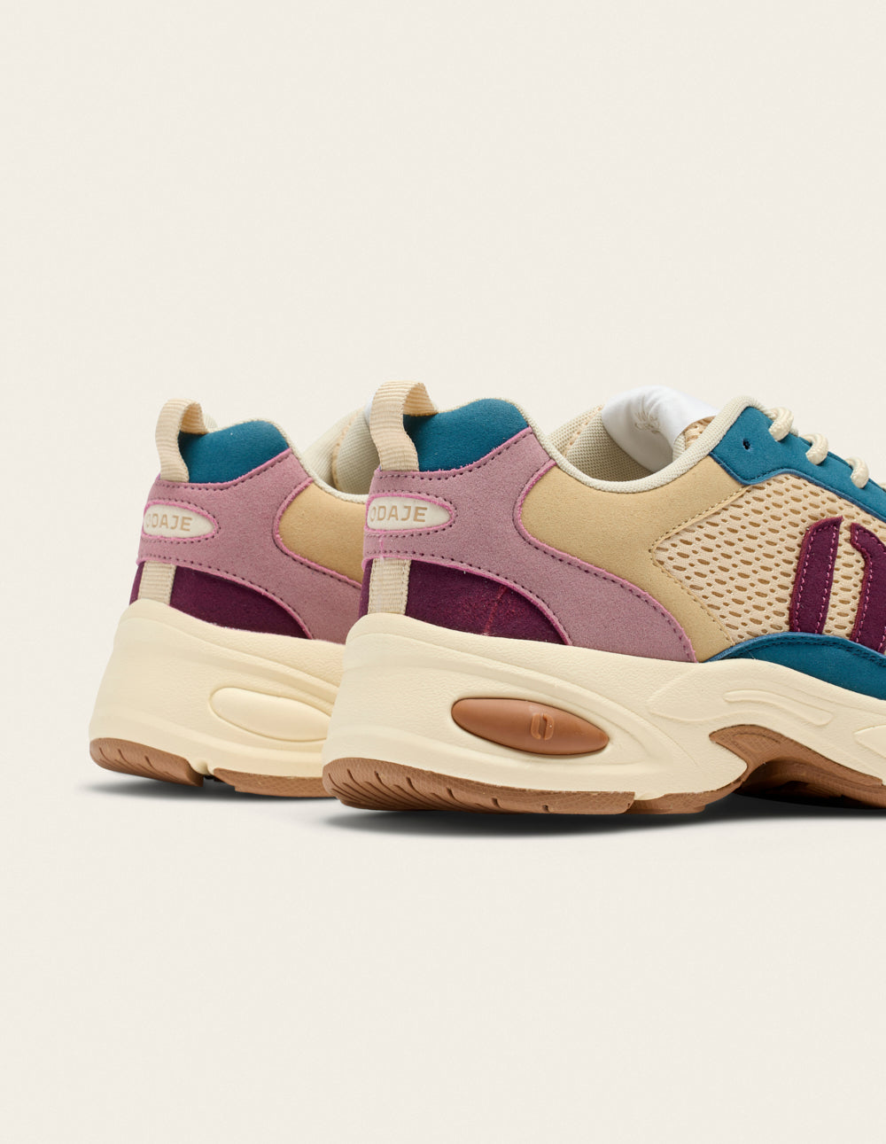 Maé low-top trainers - Beige ecru plum
