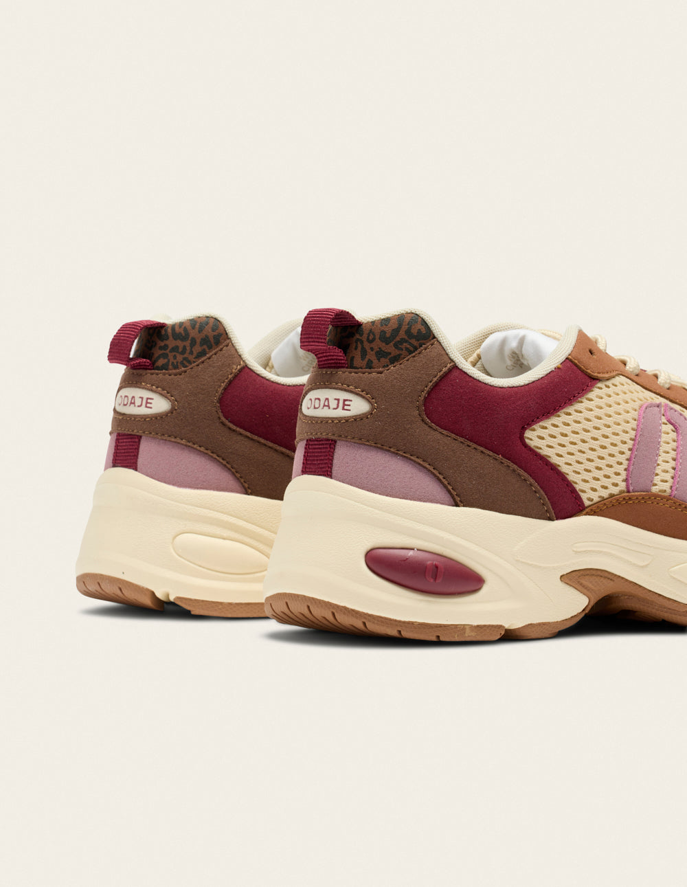 Baskets basses Maé - Bordeaux beige rose