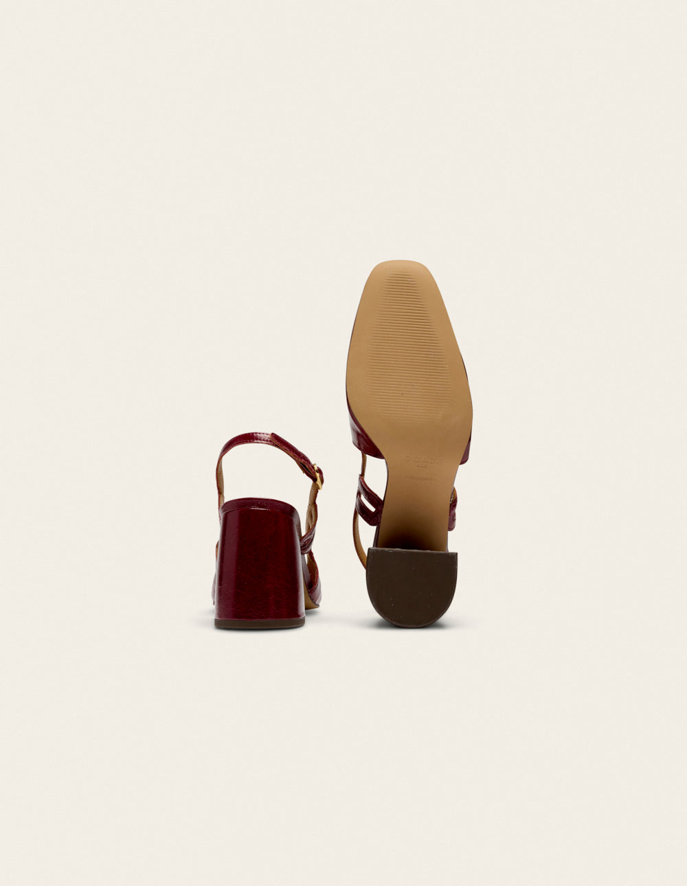 Escarpins Marcie - Cuir plissé verni bordeaux