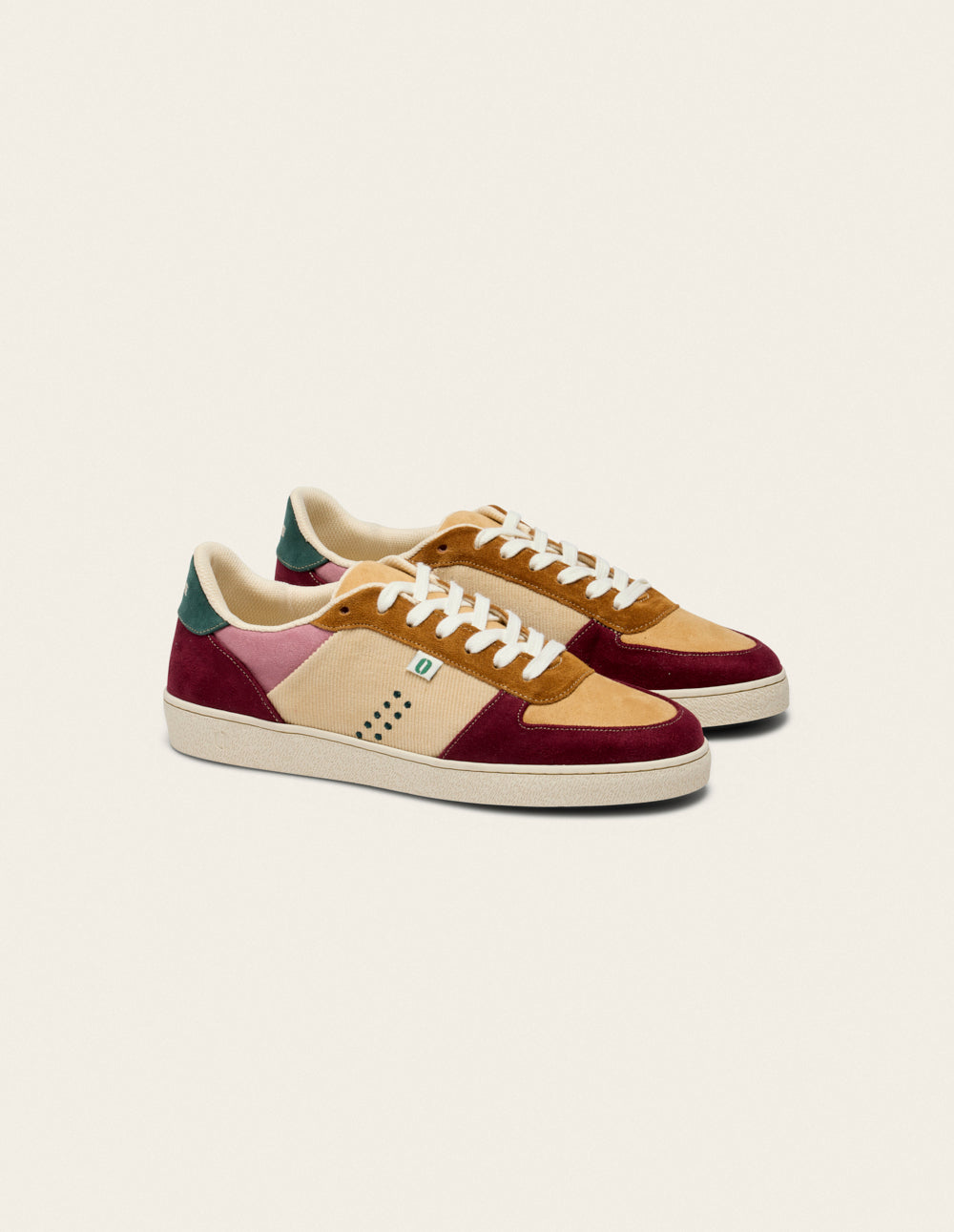 Baskets basses Marie - Bordeaux beige moutarde