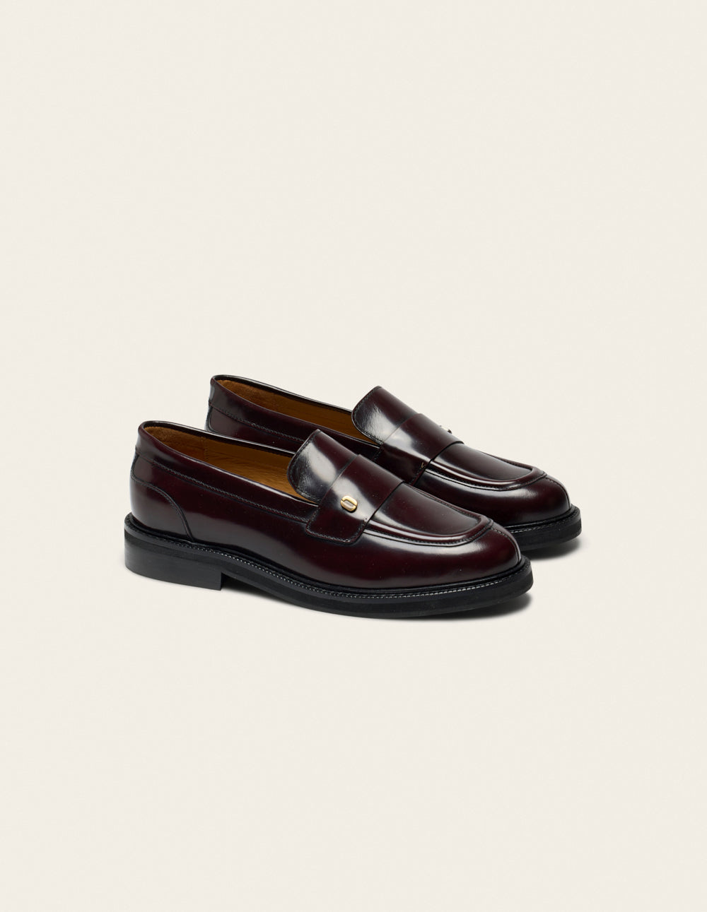 Mocassins Marjorie - Cuir box bordeaux