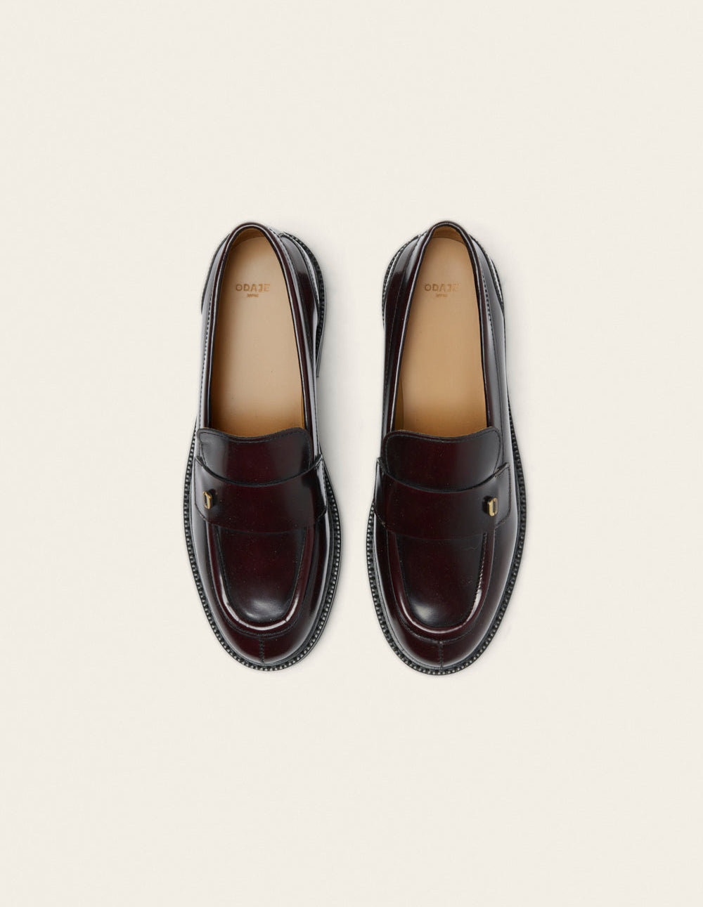 Mocassins Marjorie - Cuir box bordeaux
