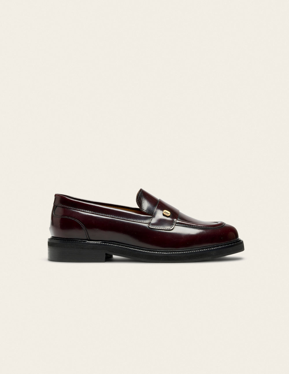 Mocassins Marjorie - Cuir box bordeaux