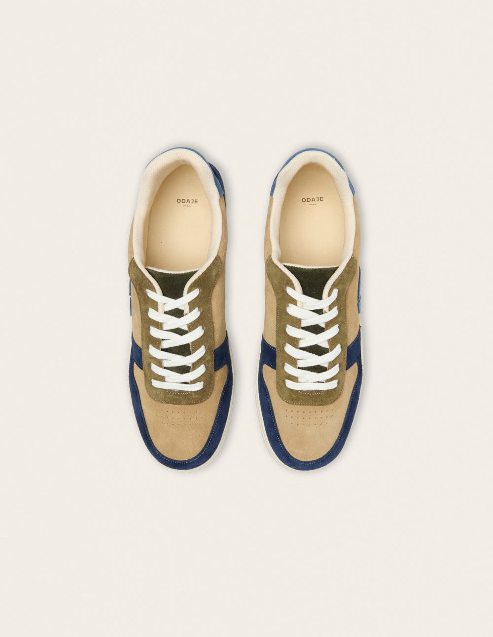 Matthieu low-top trainers - Navy beige khaki