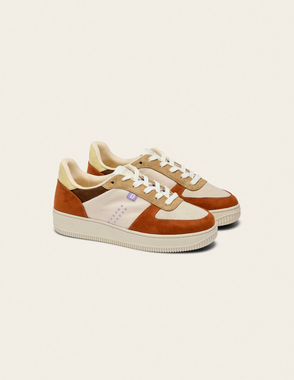Baskets basses Maxence F - Brique écru beige