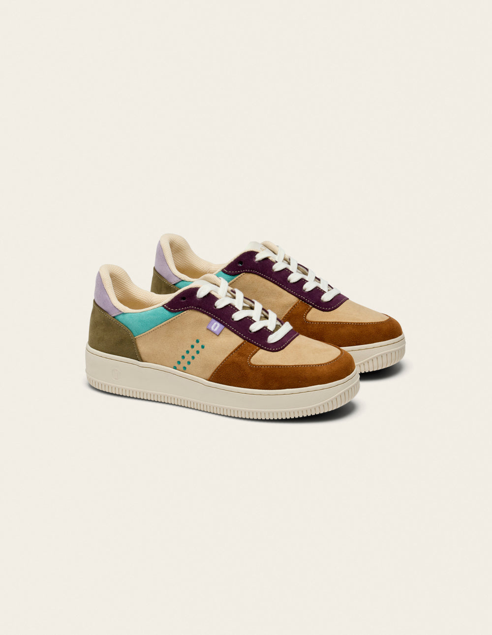Maxence F low-top trainers - Brown, beige, plum
