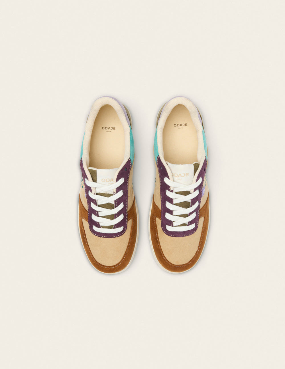 Maxence F low-top trainers - Brown, beige, plum