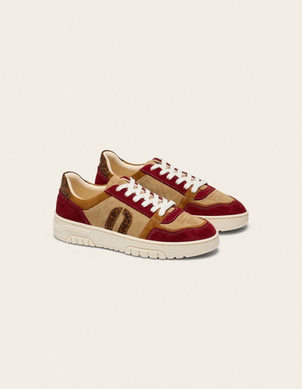 Baskets basses Nora - Bordeaux camel beige