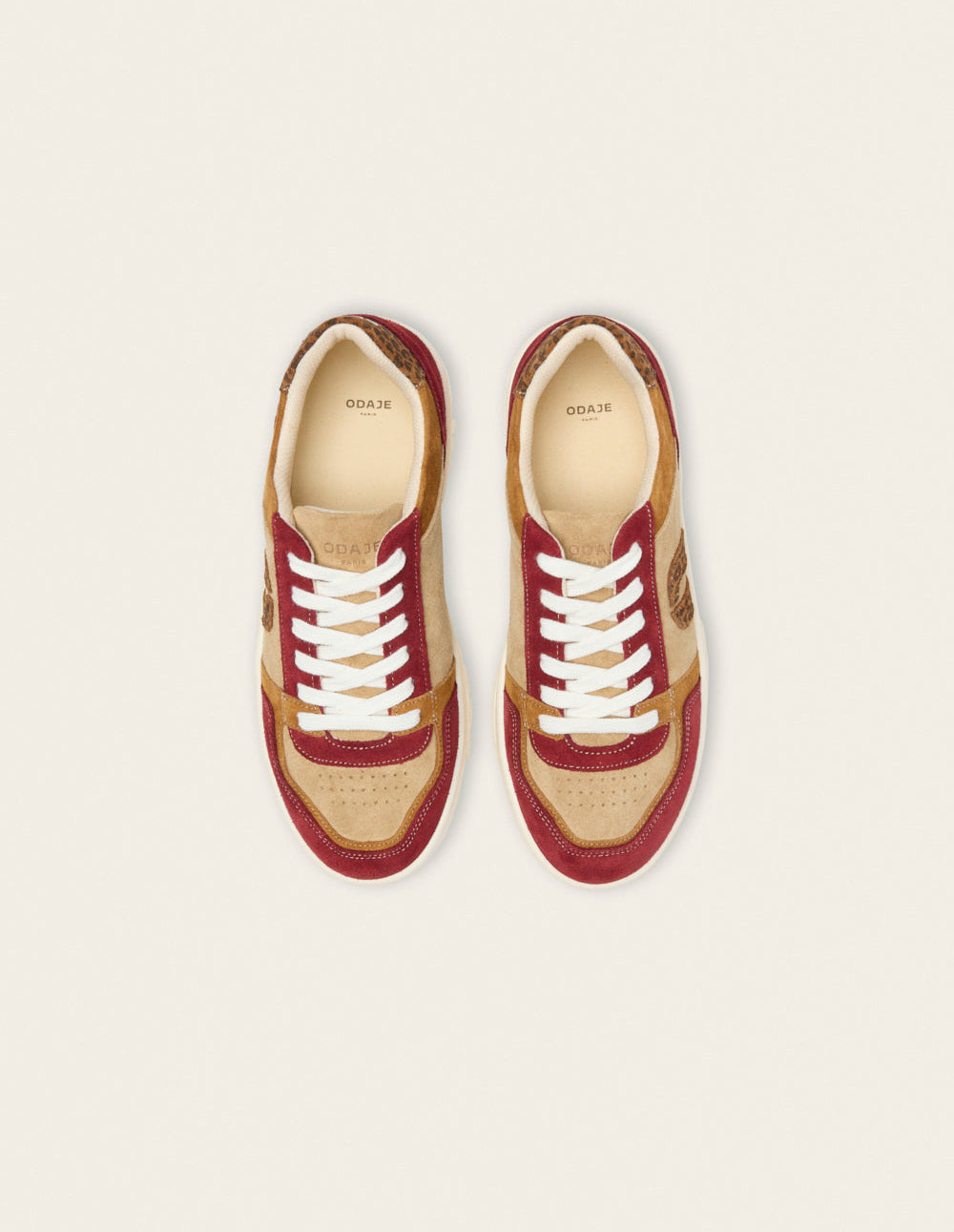 Baskets basses Nora - Bordeaux camel beige