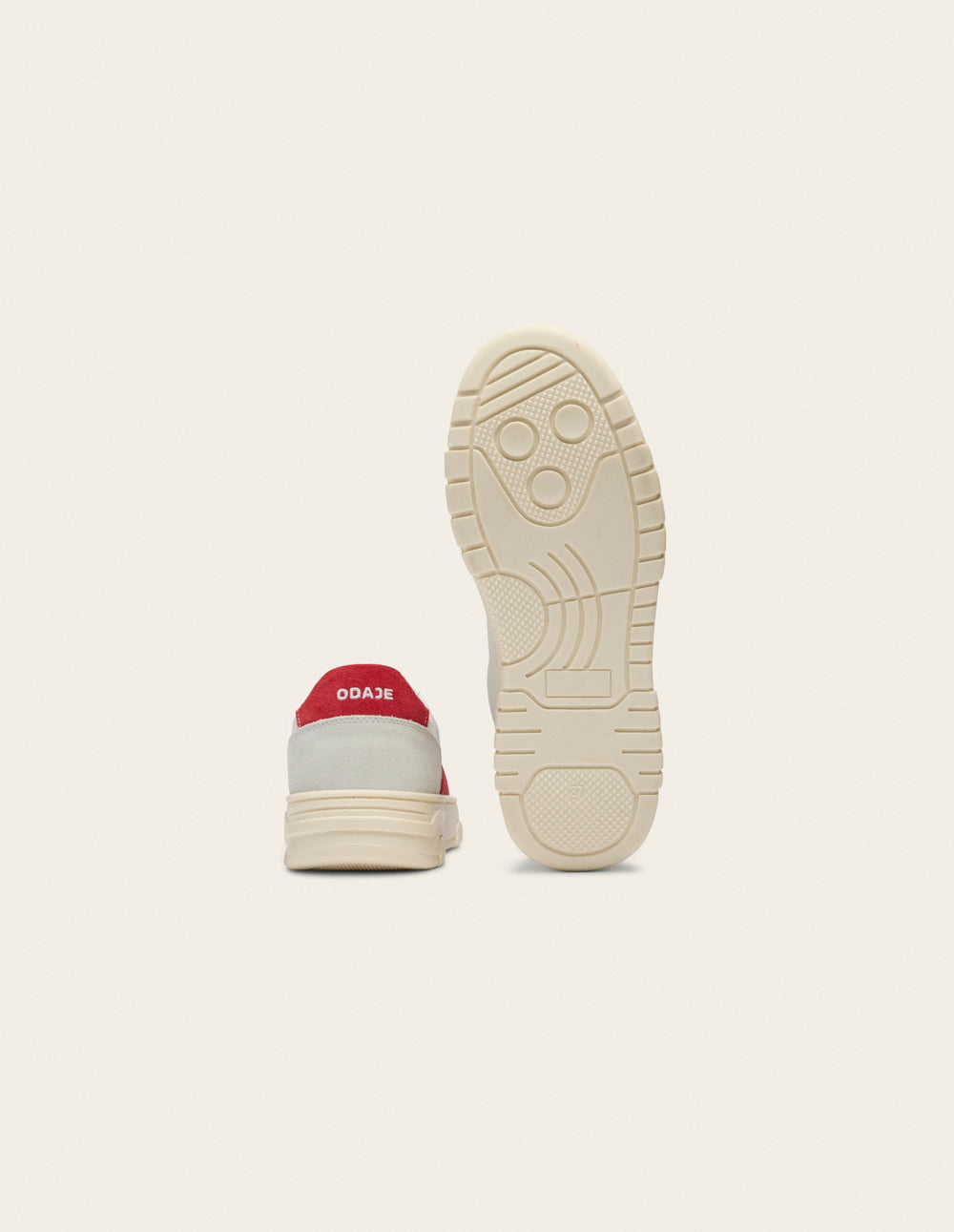 Baskets basses Nora - Gris clair blanc rouge