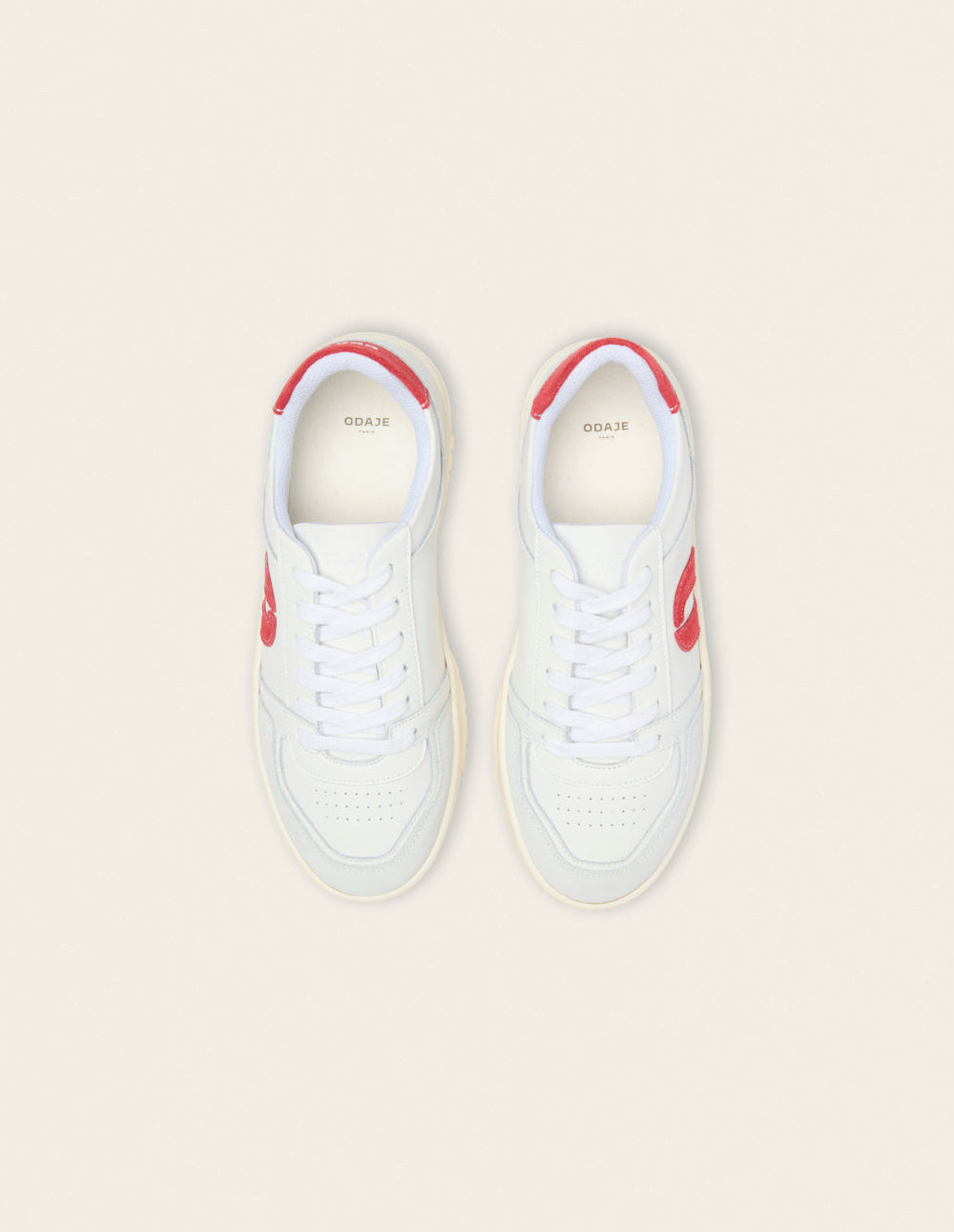 Baskets basses Nora - Gris clair blanc rouge