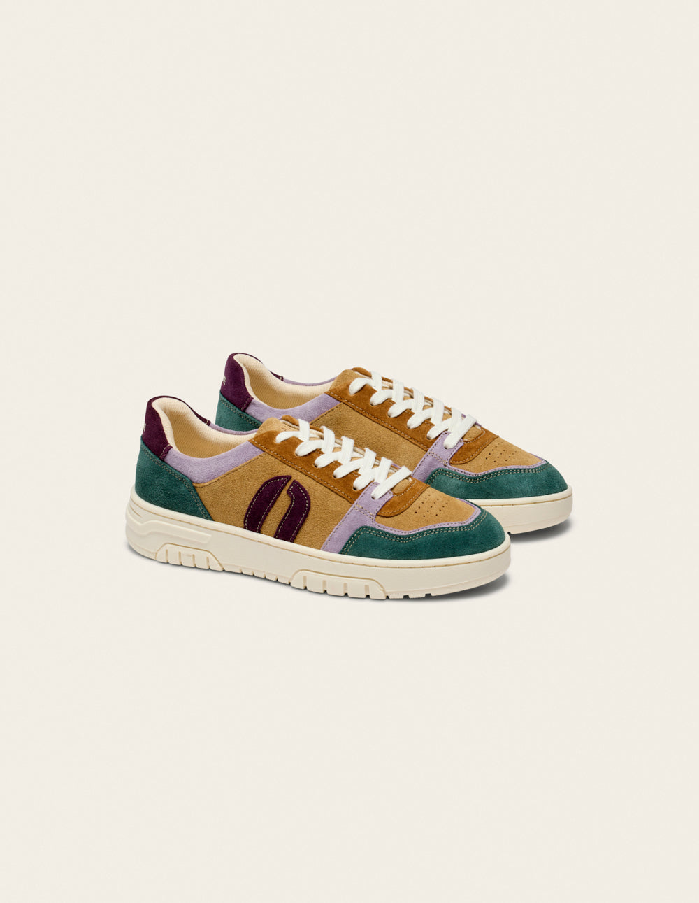 Baskets basses Nora - Vert lilas beige