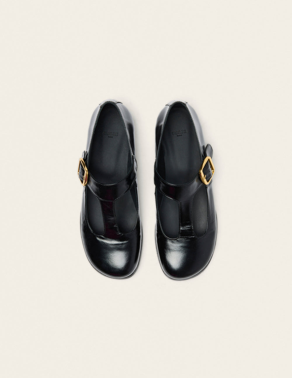 Ballerines Opal - Cuir plissé noir