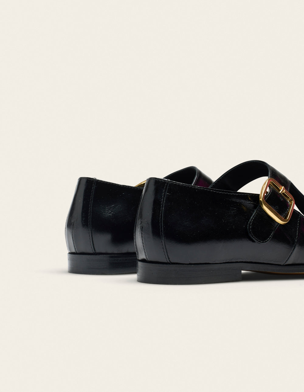 Ballerines Opal - Cuir plissé noir
