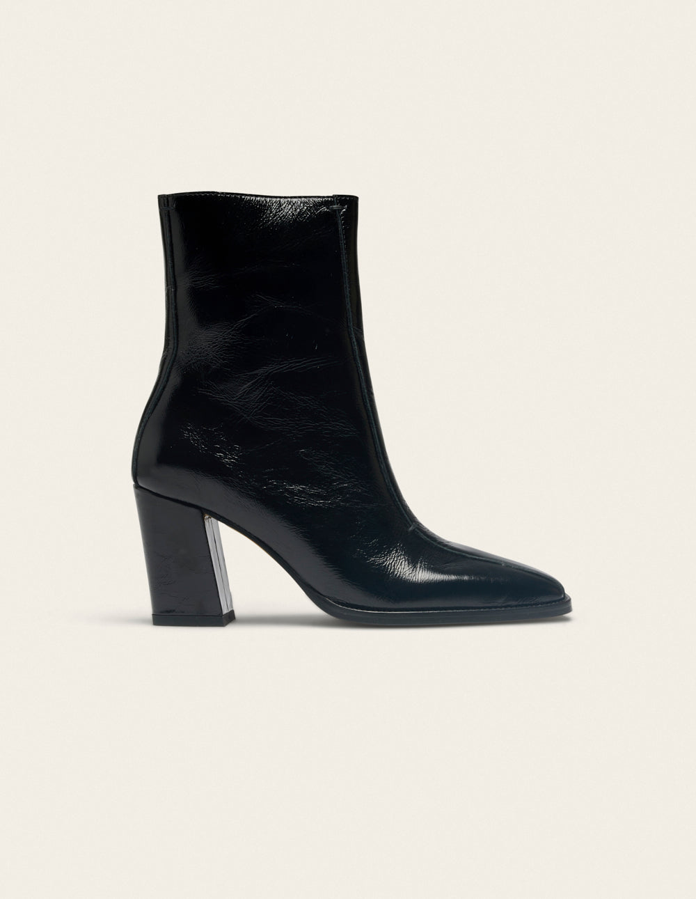 Bottines à talons Sorali - Cuir plissé noir