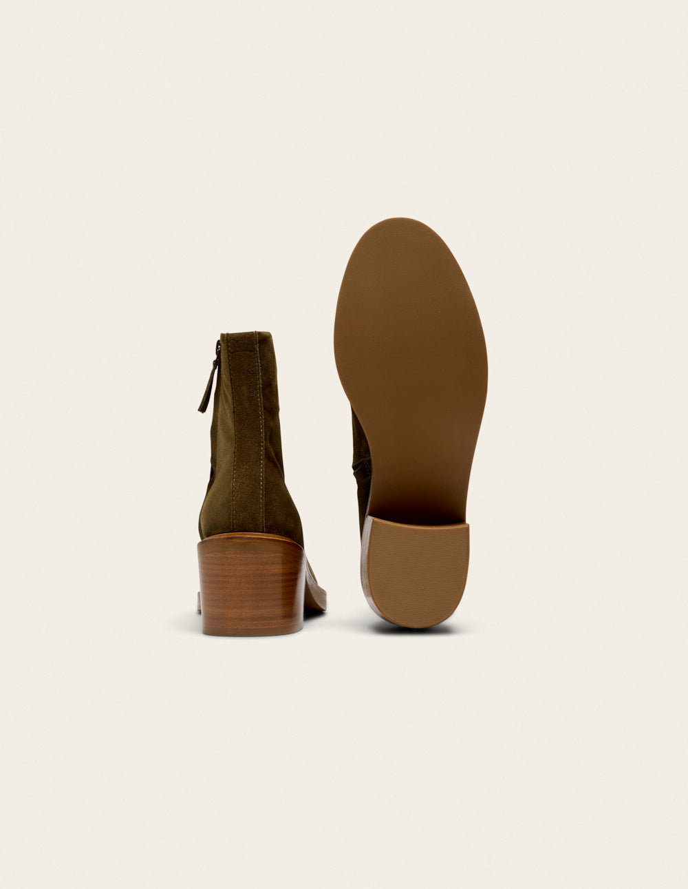 Bottines à talons Véronique - Suède kaki