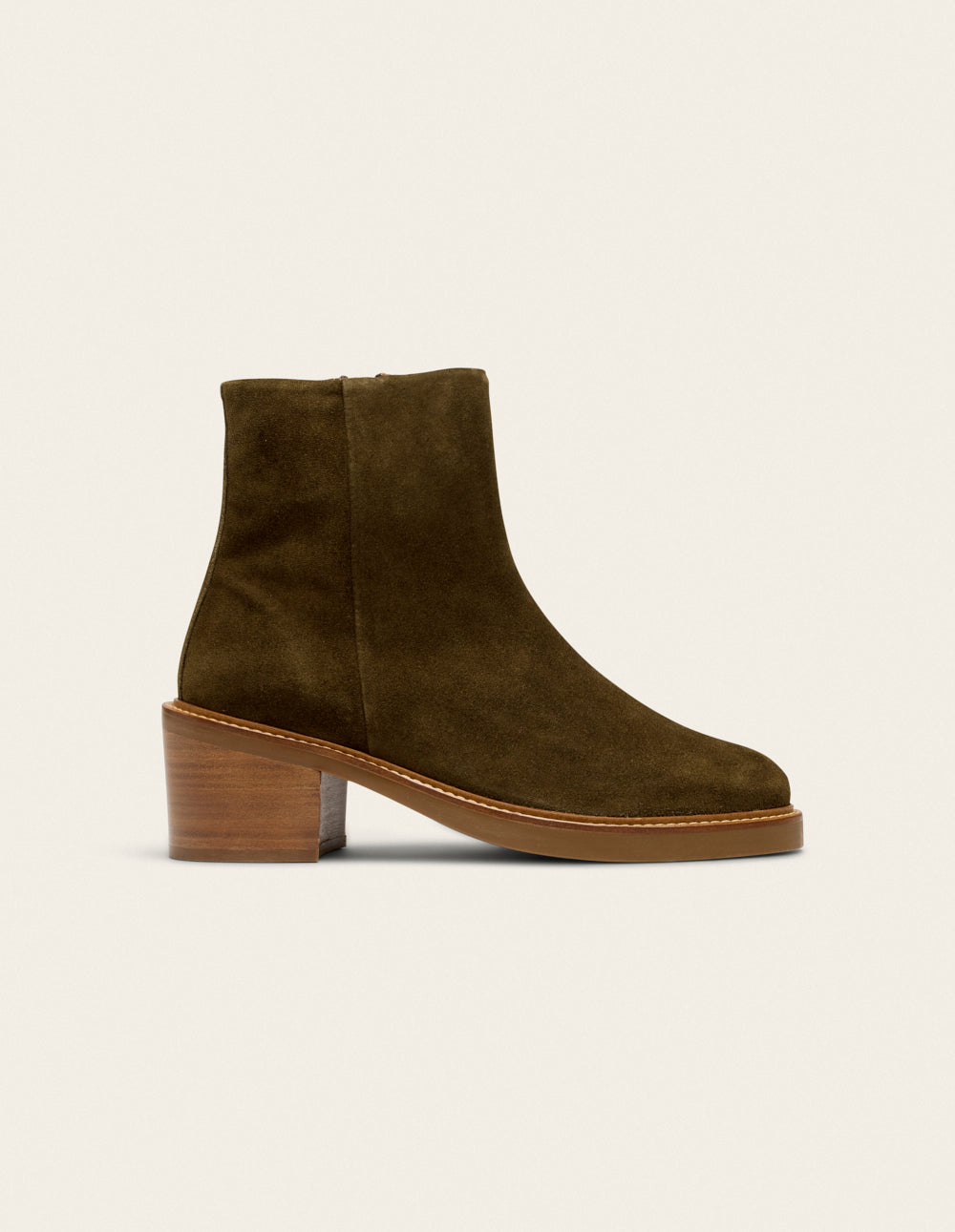 Bottines à talons Véronique - Suède kaki