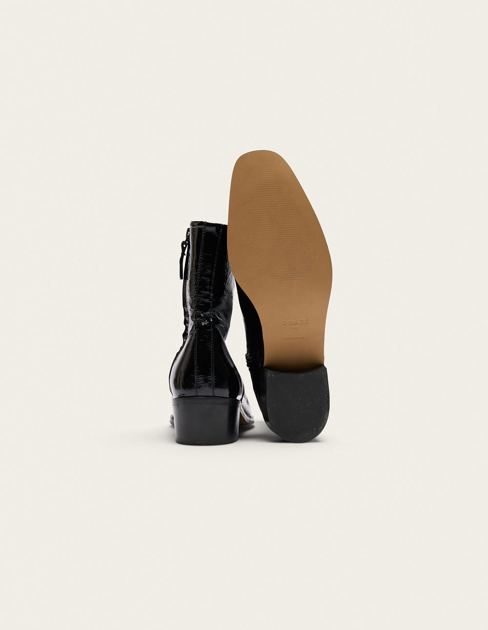 Bottines Sybille - Cuir plissé noir
