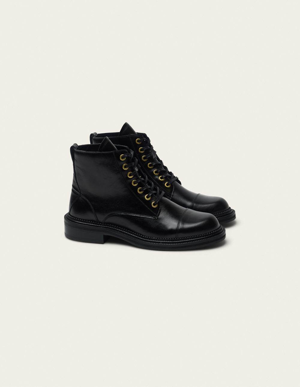 Bottines à lacets Sady - Cuir noir
