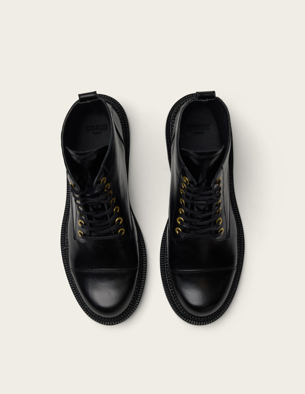 Bottines à lacets Sady - Cuir noir