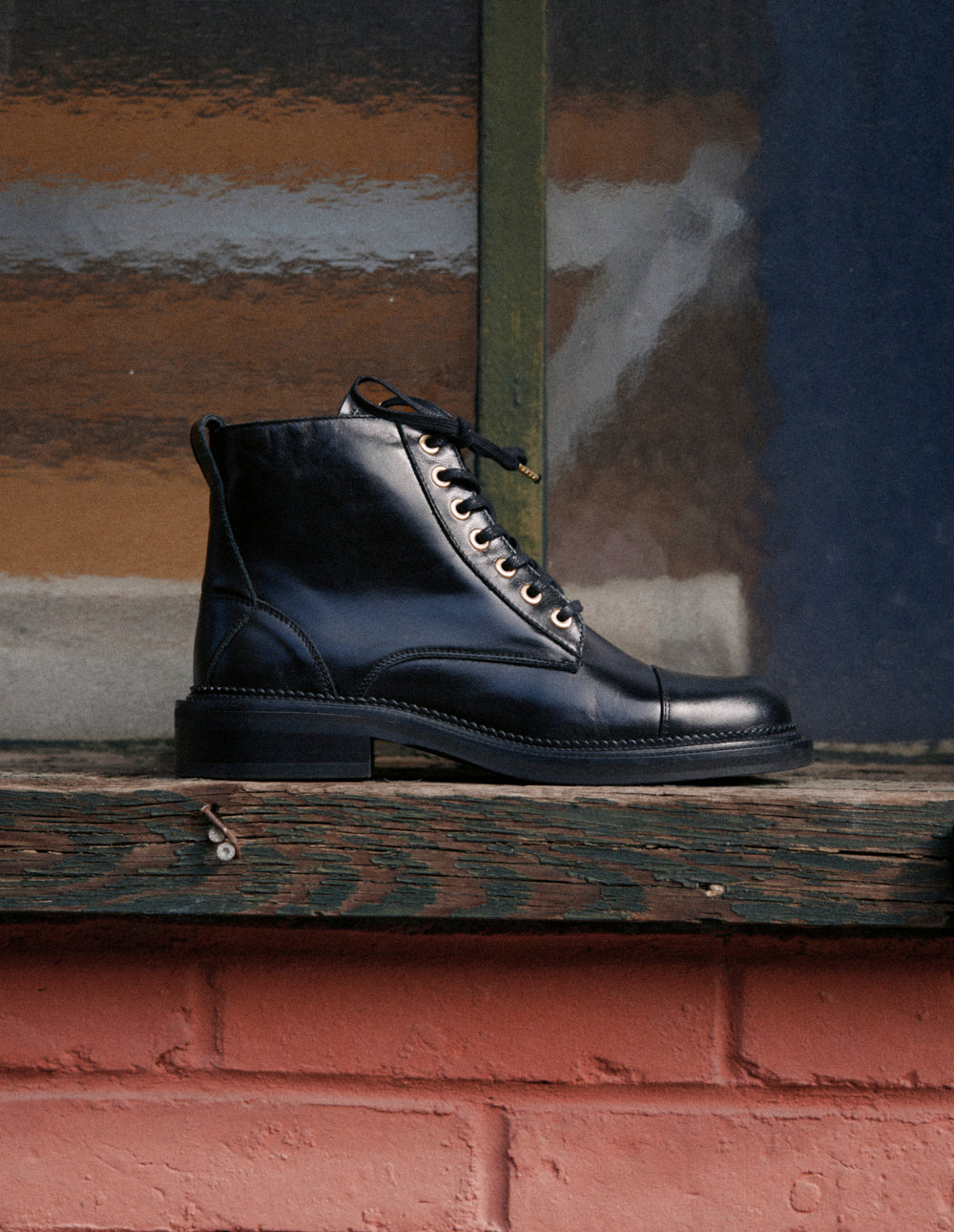 Bottines à lacets Sady - Cuir noir