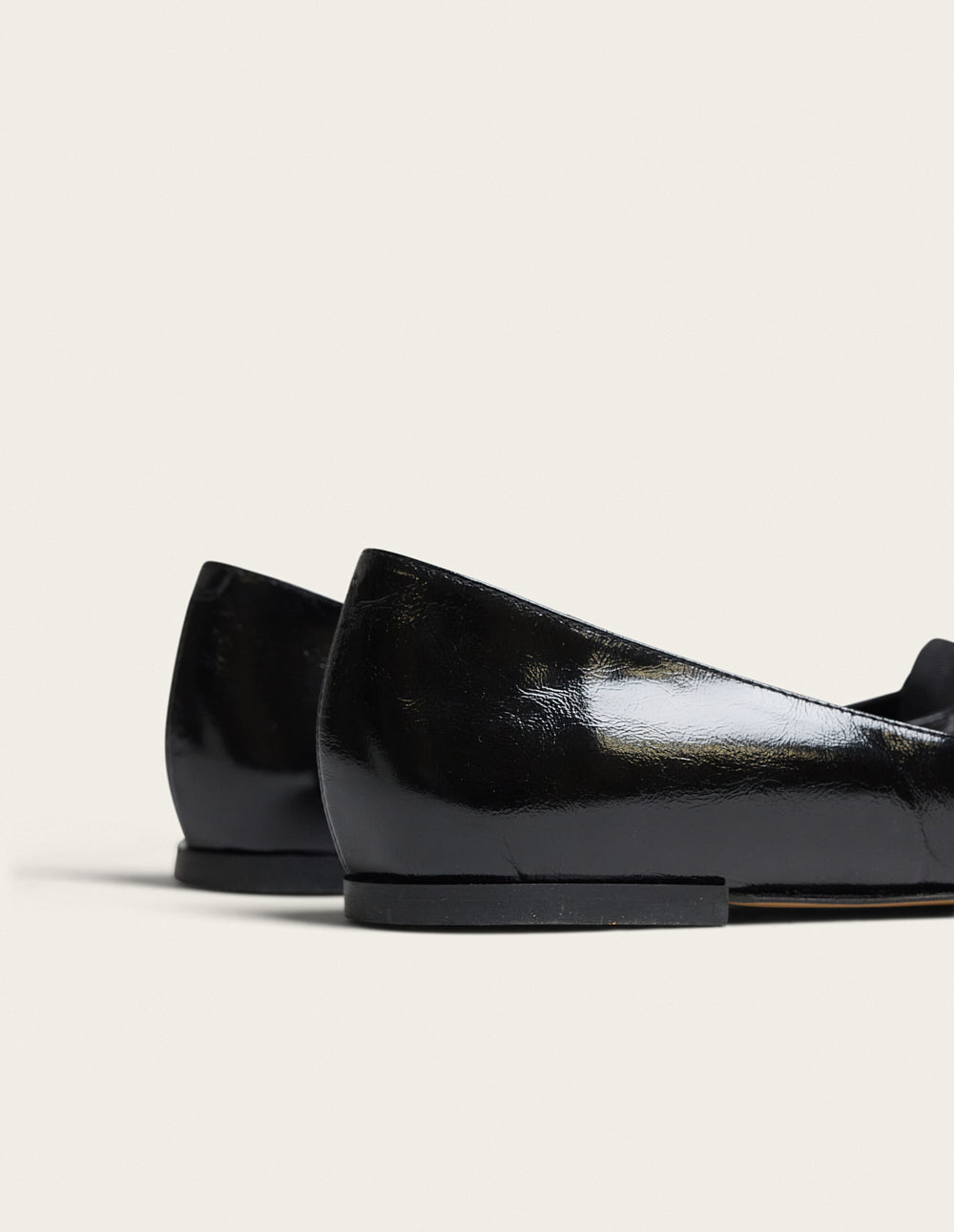 Ballerines Sana - Cuir plissé noir