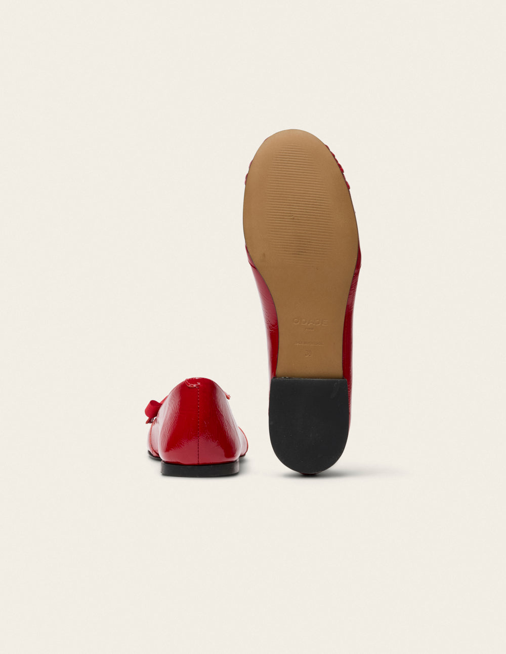 Sana ballet flats - Red Patent Pleated Leather