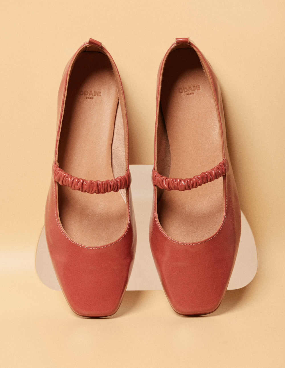 Ballerines Serra - Cuir plissé verni rose