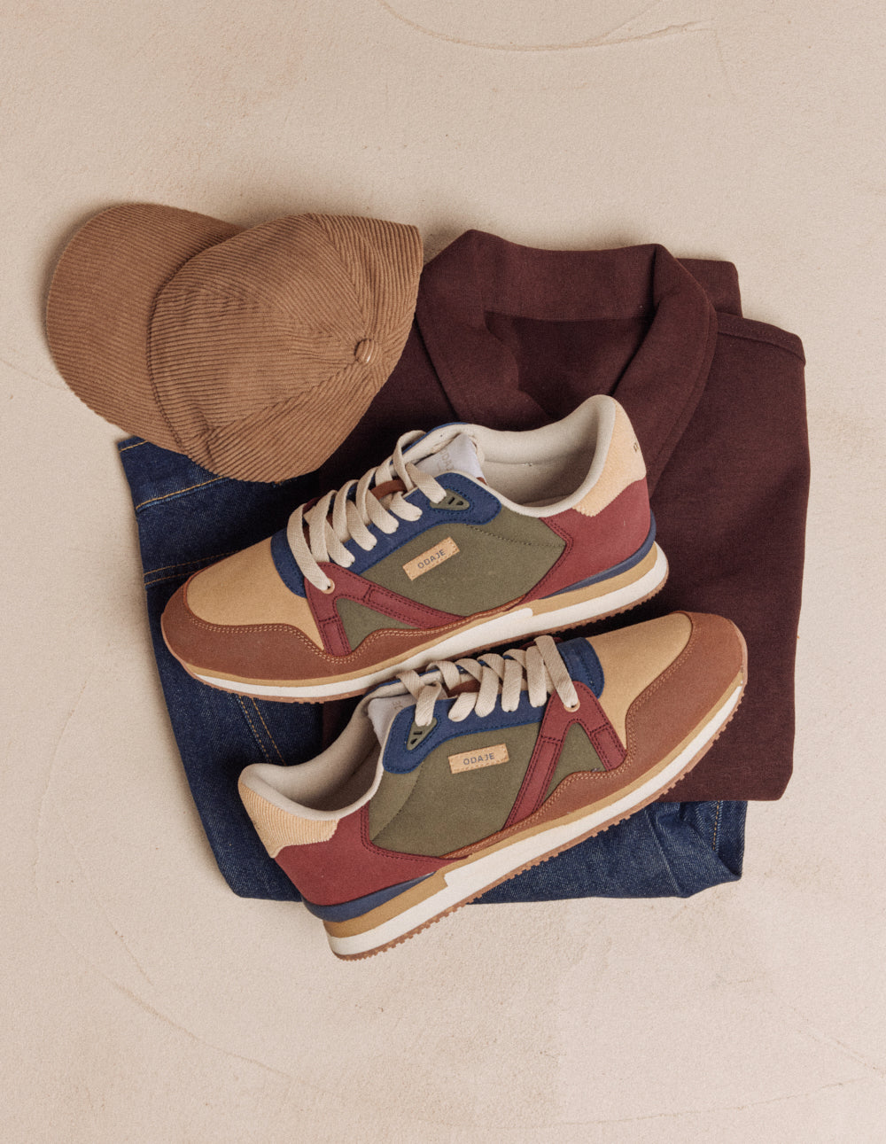 Low-top trainers André - Purple beige hazelnut