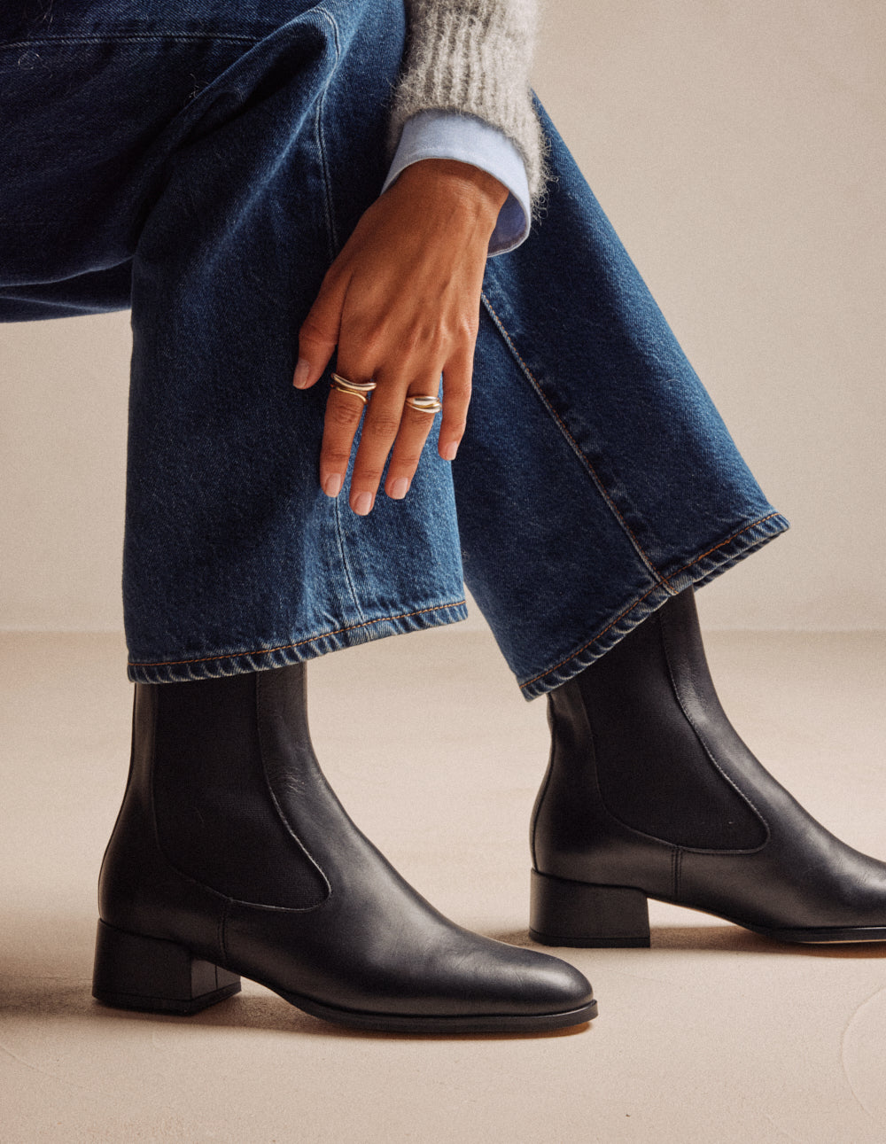 Bottines Delina - Cuir noir