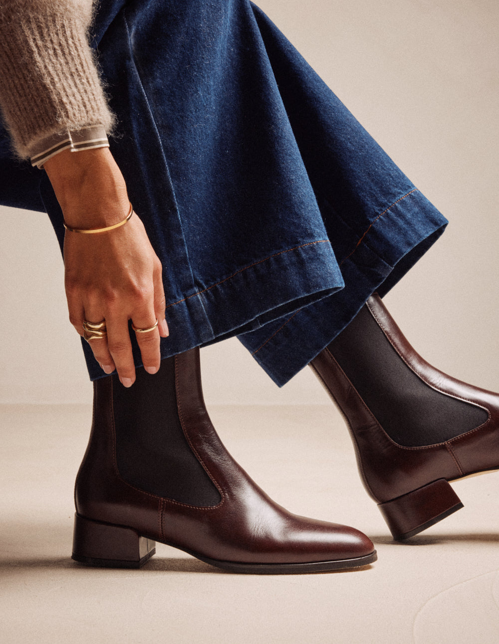 Delina ankle boots - Brown leather