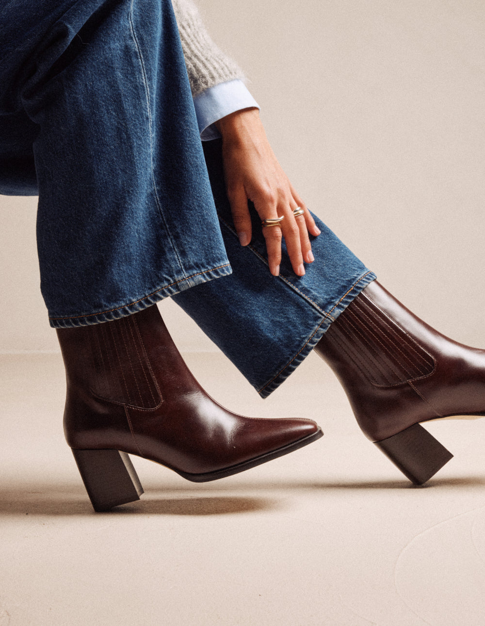 Bottines à talons Divo - Cuir marron